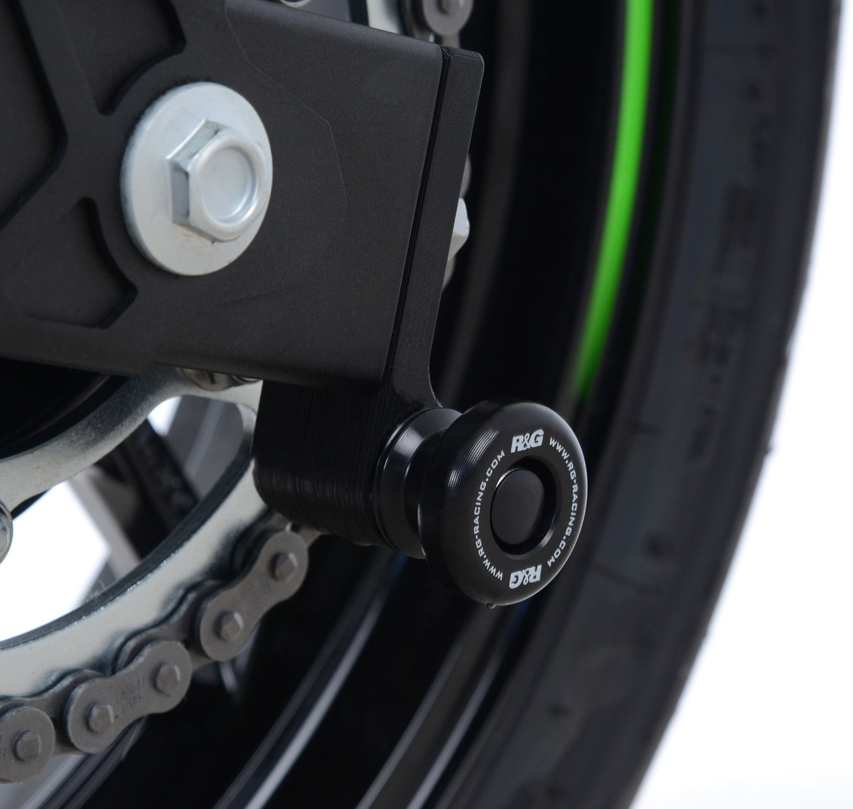 R&G Racing Offset Cotton Reels for Kawasaki KLR650 '22, Ninja 125 / Z125 '19-'22, Ninja 250 '08-'19, Z250 '13-'21, Ninja 300 '13-'19, Z300 '15-'18, Z400 '19-'22, Ninja 400 '18-'22, Versys-X 250 '17-'20, X-300 '17-'21