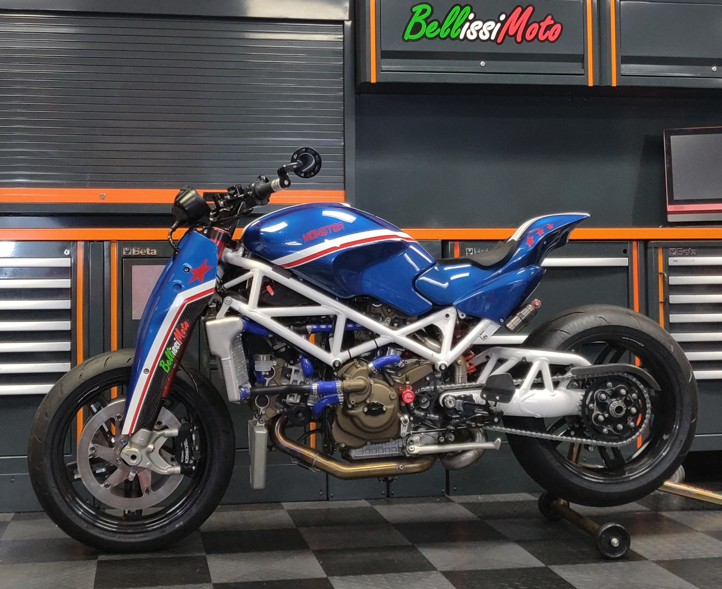 2007 Ducati Monster S4RS Captain America Paolo Tex BellissiMoto Custom