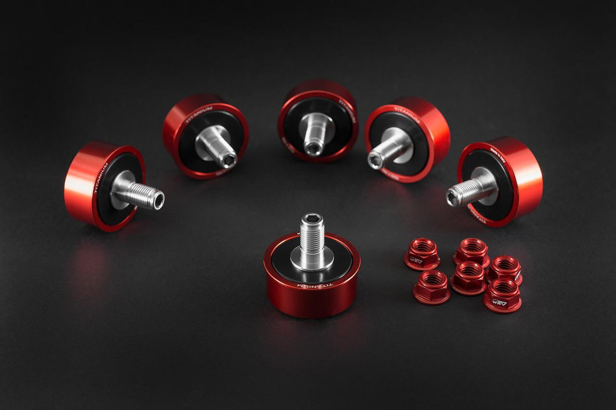 AEM FACTORY - 6 DUCATI LIGHTWEIGHT STAINLESS CUSH DRIVES WITH COLOR MATCHED ALUMINUM NUTS