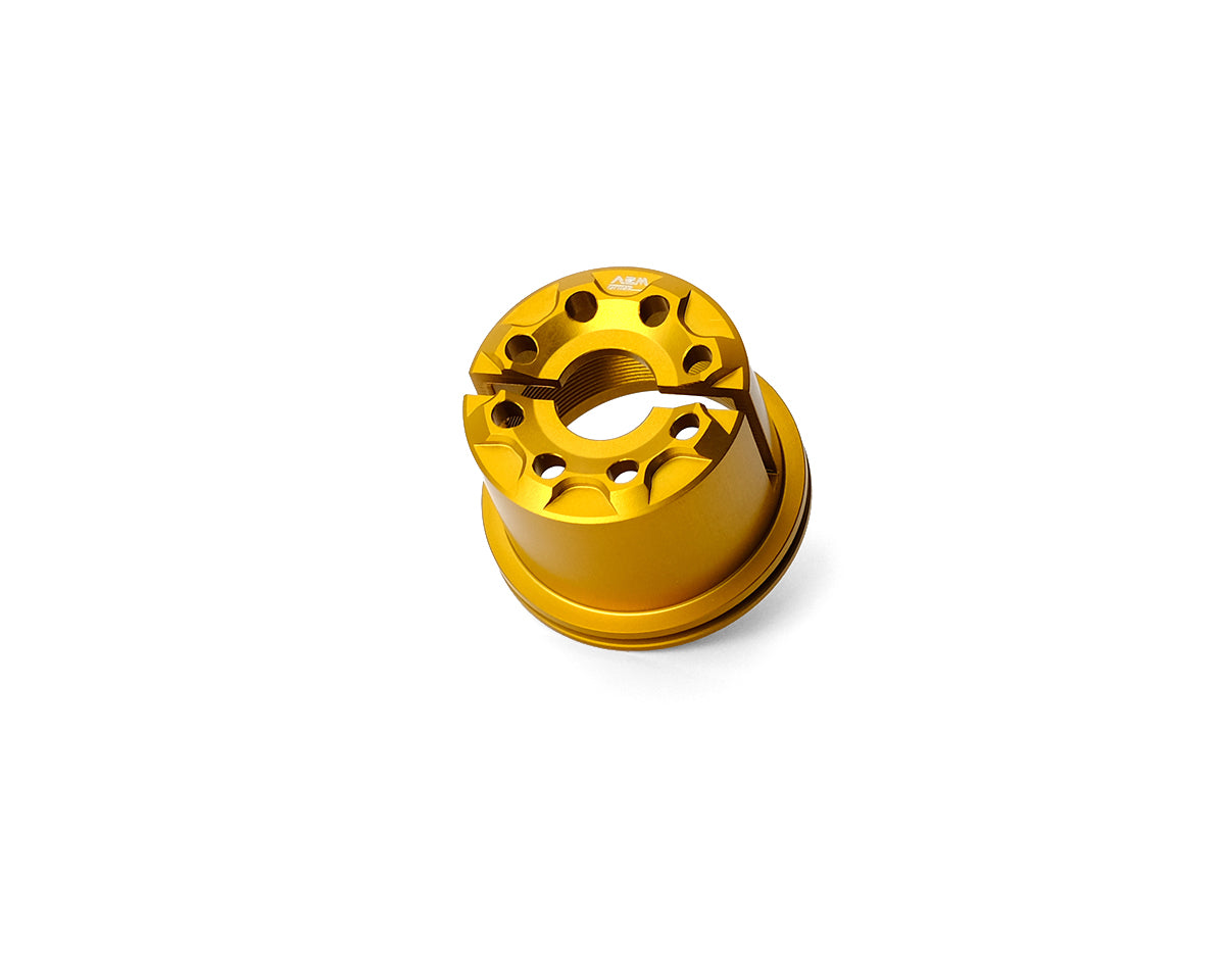 AEM FACTORY - 'DRILL' ALUMINUM STEERING HEAD NUT FOR Ducati Panigale V2 (all), Superleggera, 2025+ V4, Streetfighter V2