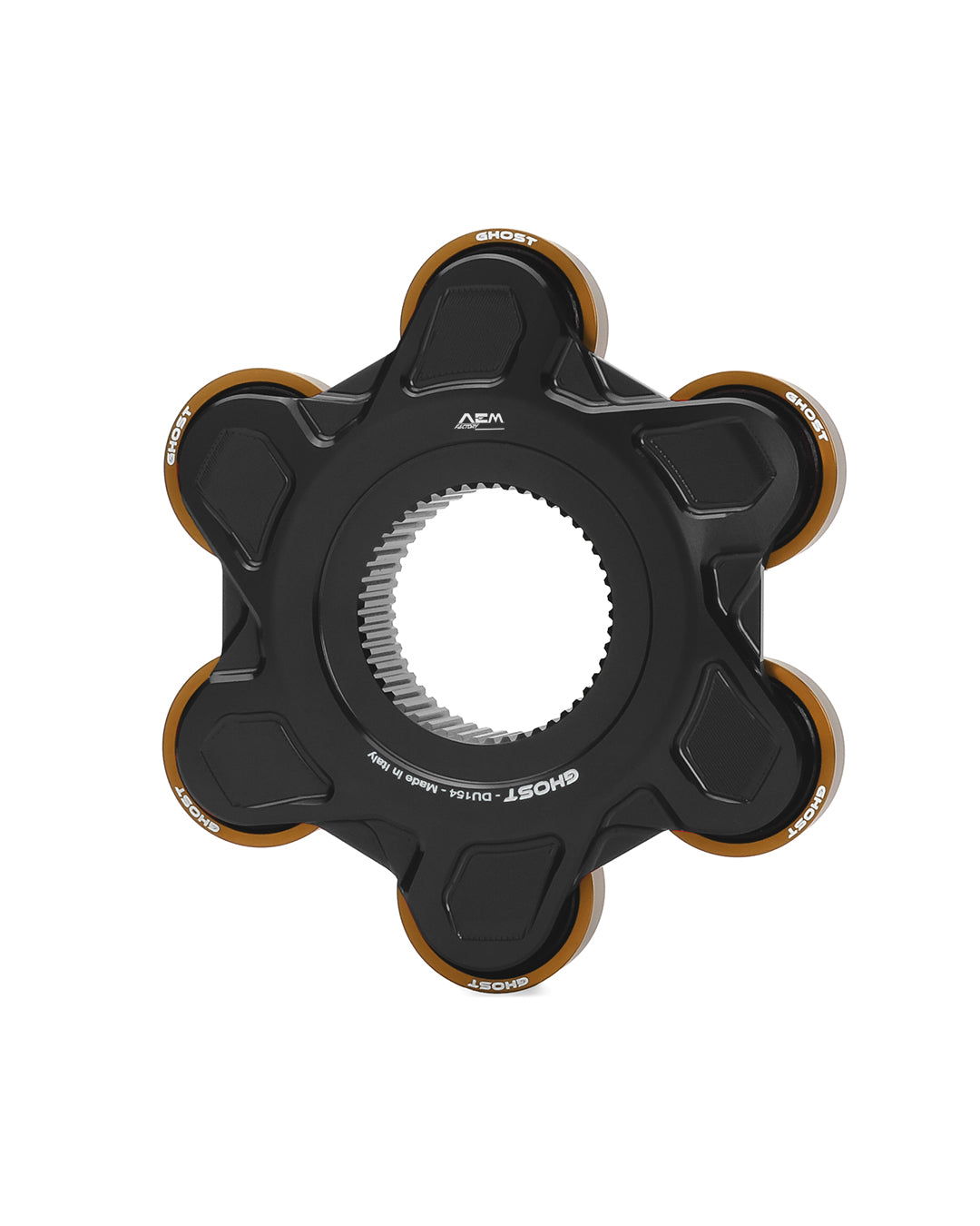 AEM FACTORY - GHOST-6 DUCATI ALUMINUM BILLET LIGHTWEIGHT HUB FLANGE AND CUSH DRIVES for Ducati Panigale / Streetfighter V4 / S / R / Speciale