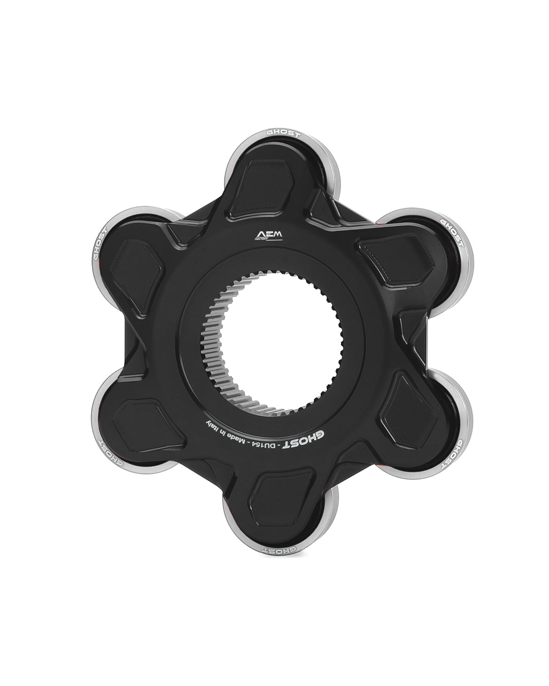 AEM FACTORY - GHOST-6 DUCATI ALUMINUM BILLET LIGHTWEIGHT HUB FLANGE AND CUSH DRIVES for Ducati Panigale / Streetfighter V4 / S / R / Speciale