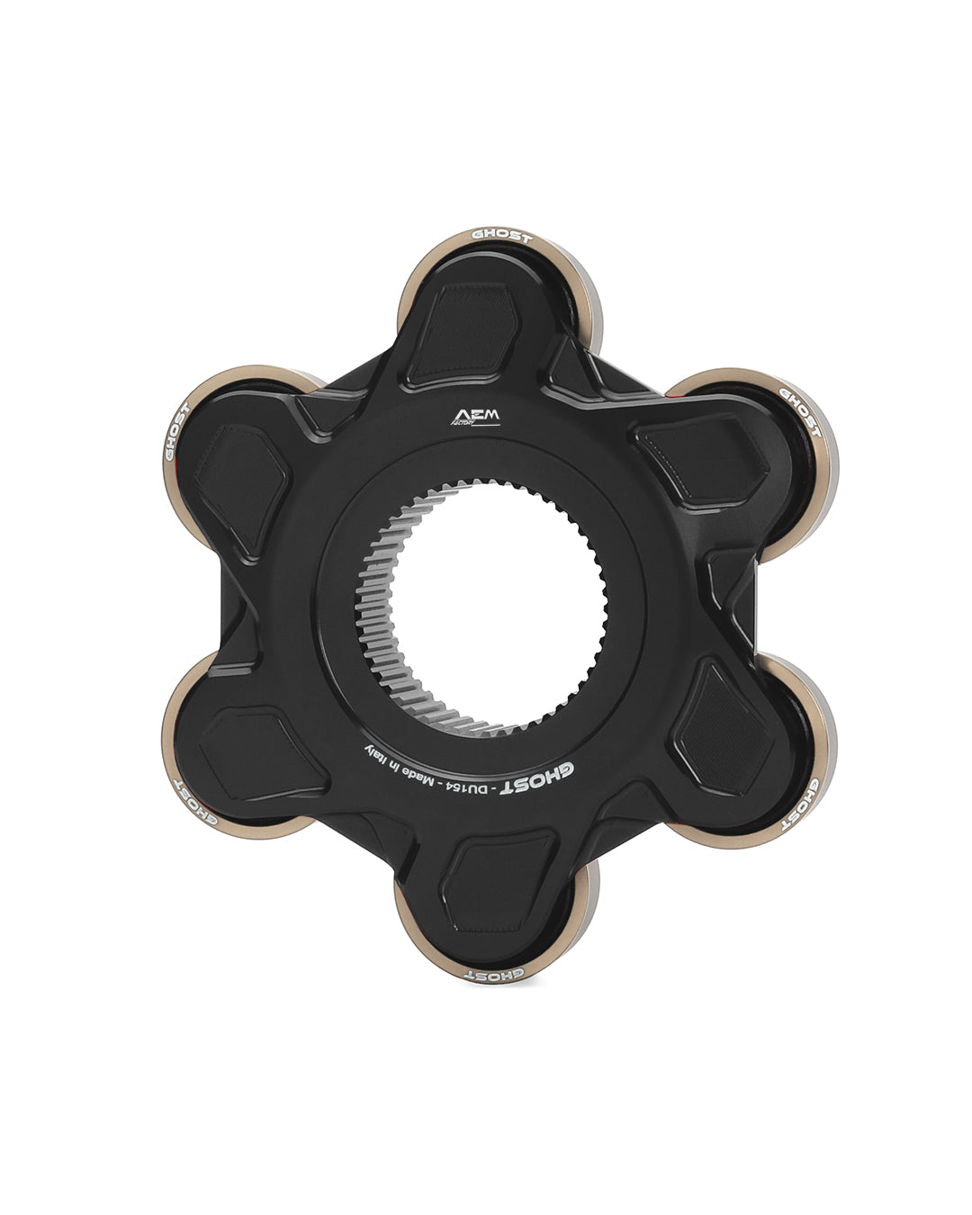 AEM FACTORY - GHOST-6 DUCATI ALUMINUM BILLET LIGHTWEIGHT HUB FLANGE AND CUSH DRIVES for Large Hub Ducati Models