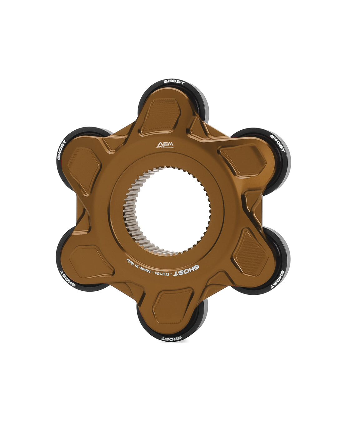 AEM FACTORY - GHOST-6 DUCATI ALUMINUM BILLET LIGHTWEIGHT HUB FLANGE AND CUSH DRIVES for Large Hub Ducati Models