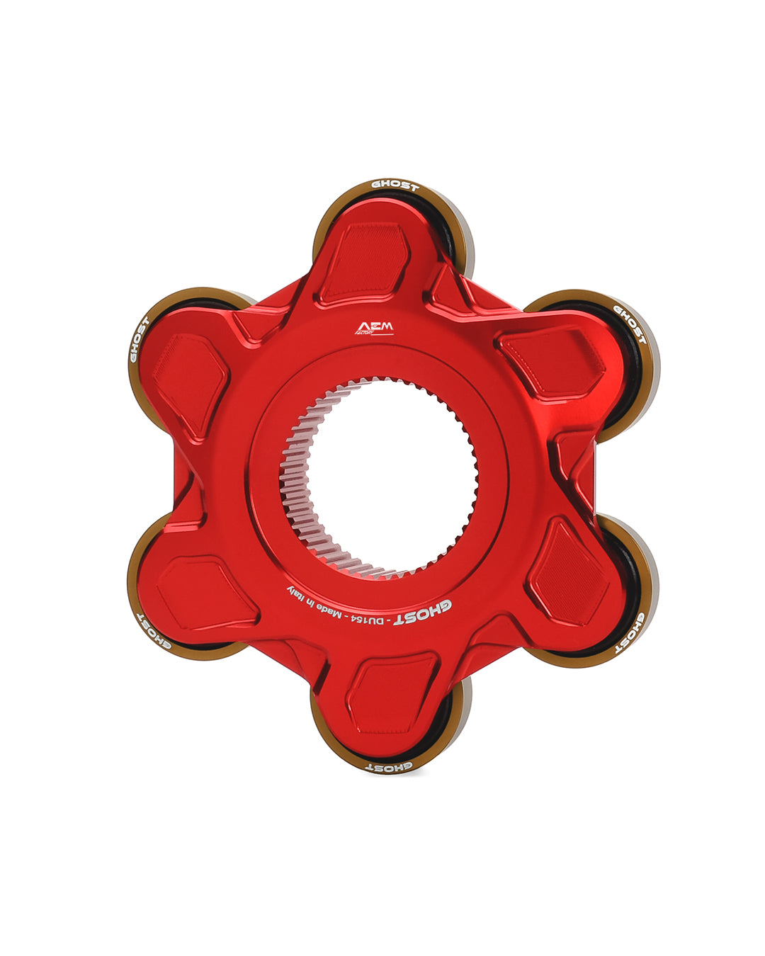 AEM FACTORY - GHOST-6 DUCATI ALUMINUM BILLET LIGHTWEIGHT HUB FLANGE AND CUSH DRIVES for Ducati Panigale / Streetfighter V4 / S / R / Speciale