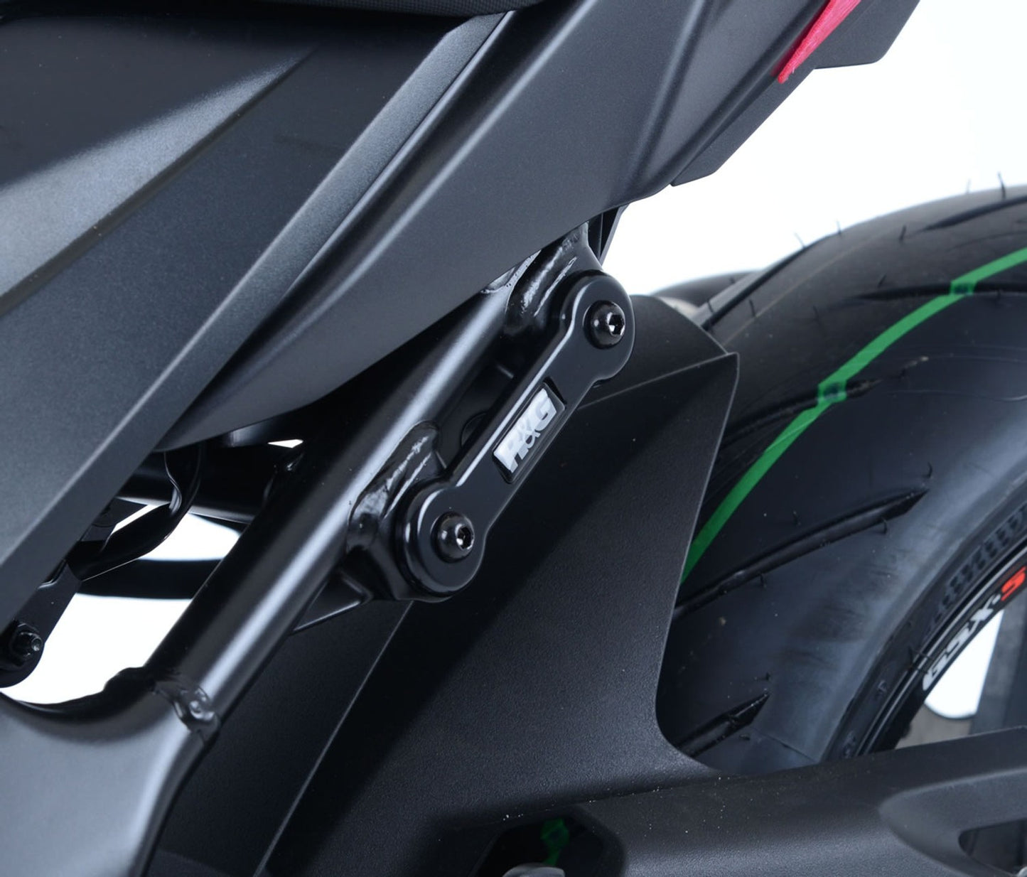 R&G Racing Exhaust Hanger & Left Hand Footrest Blanking Plate Kit - Black for Suzuki GSX-250R '17-'21