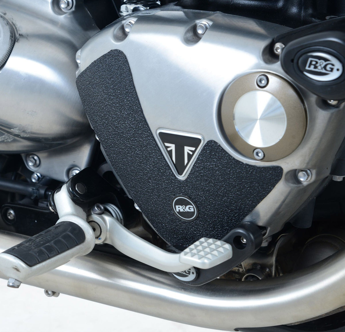 R&G Racing Boot Guard 2-piece for Triumph Bonneville '00-'15, Bobber / Street Cup '17-'22