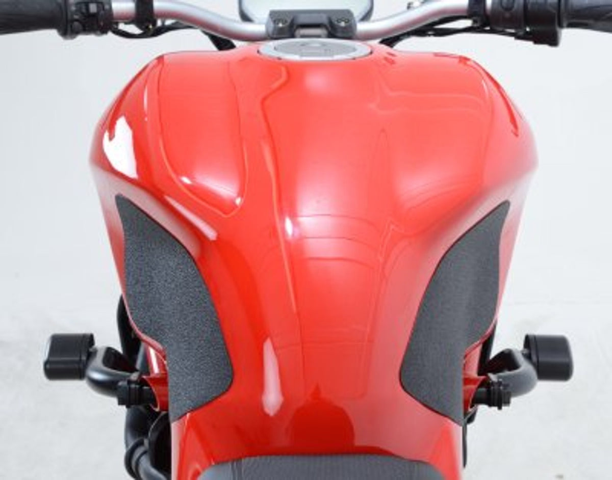 R&G Racing Traction Grips 2-Grip Kit for Ducati Monster 1100/1100 Evo '10-'14, M1200 '11-'22, M1200S/M1200R '14-'22, M797 '17-'21, M821 '14-'21