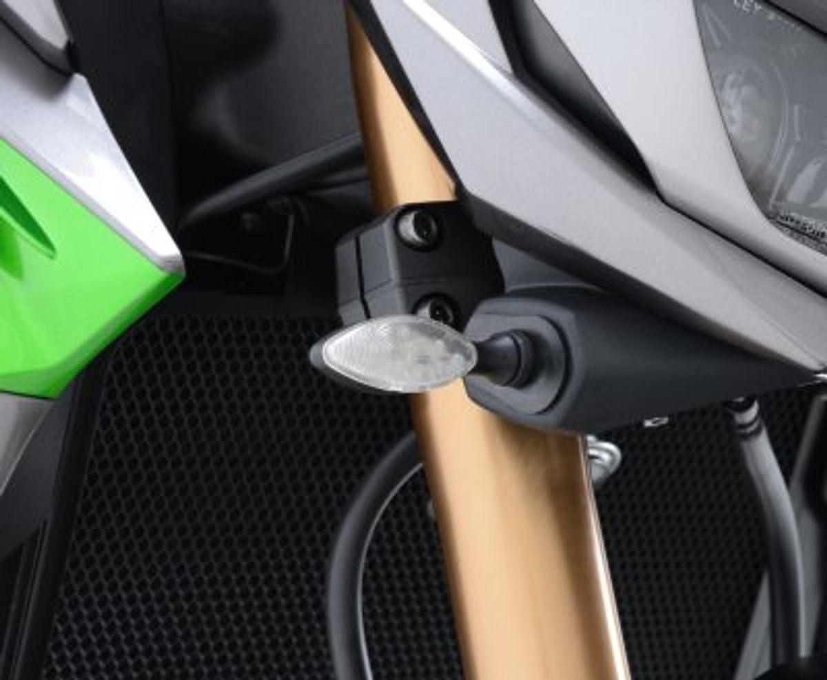 R&G Racing Front Indicator Adapters (Use with Micro Indicators) for the Kawasaki Z125 Pro/Z250/Z300 '13-'17 ETC