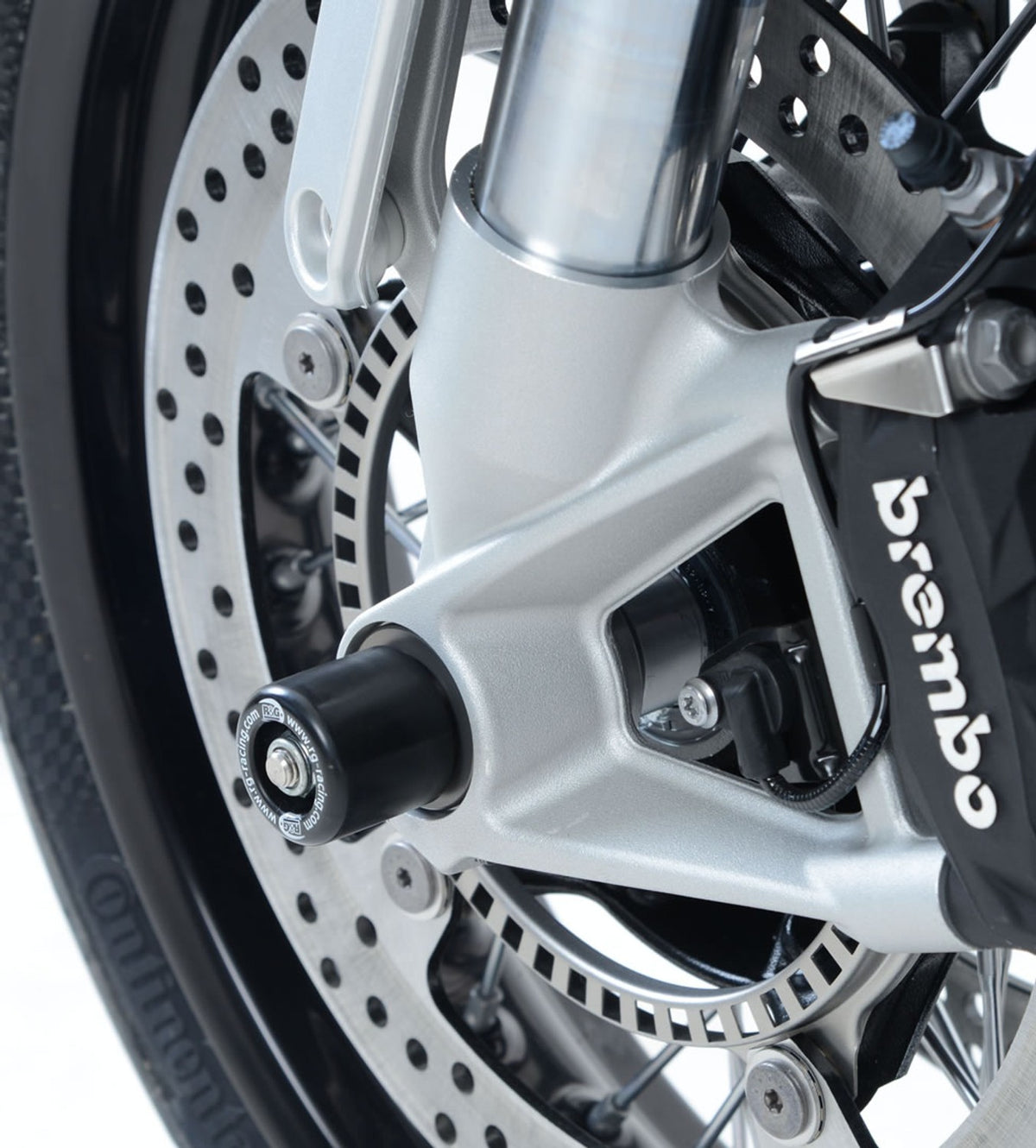 R&G Racing Fork Protectors (for standard bike with spoked wheels) for BMW R nineT Scrambler '16-'22, Racer '14-'21, Pure '17-'22, Urban GS '14-'19