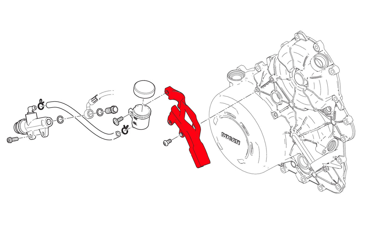 CNC Racing Billet Rear Reservoir Mount And Brake Line Cover for Ducati Streetfighter V4 / S (20-22)