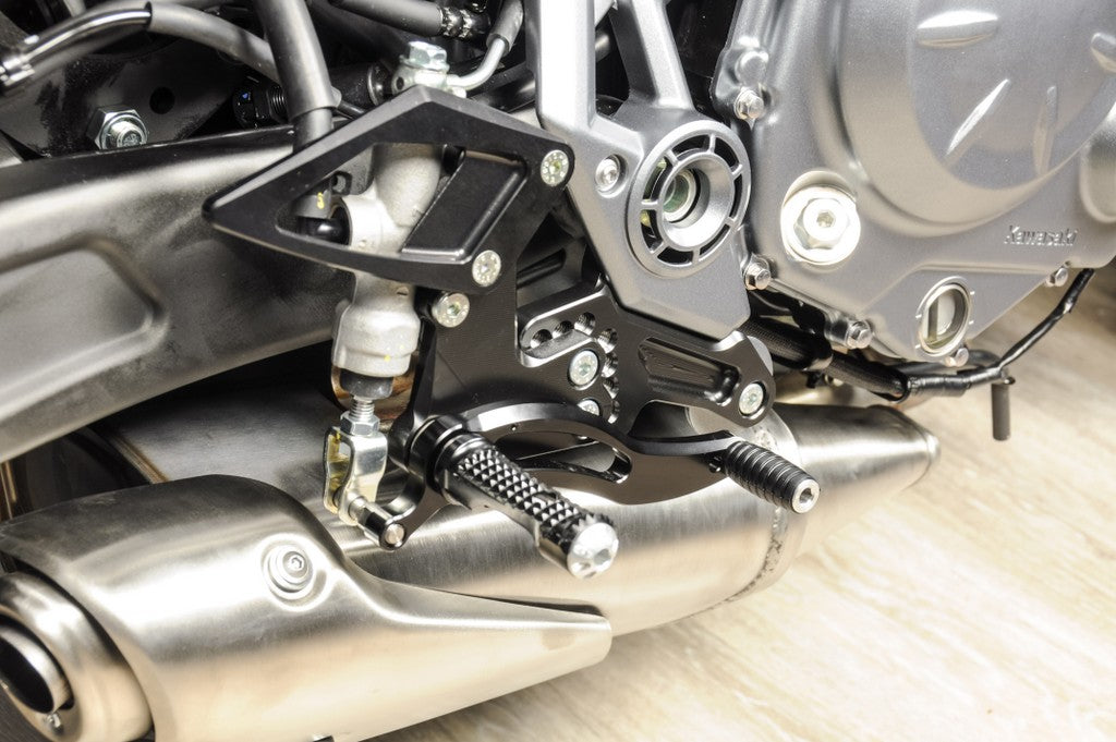 Bonamici Racing Aluminium Rearsets for the Kawasaki Z650/Ninja 650 2017-2019
