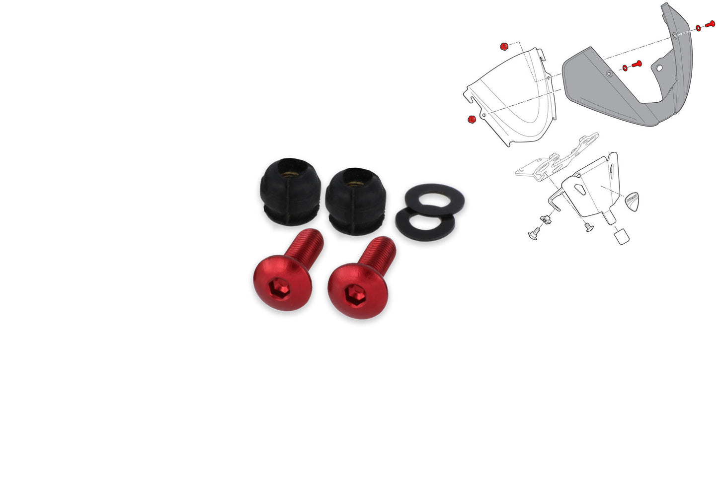 CNC Racing Billet Windscreen bolt kit for Ducati Monster 937