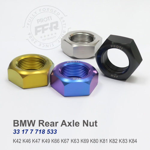 Proti Titanium Rear Axle Nut M24 x1.5 for BMW, Honda, Kawasaki, and Yamaha models