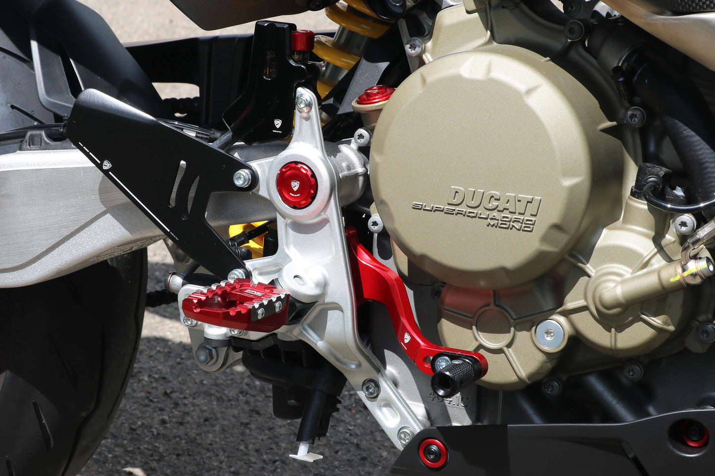 CNC Racing Ergal Main Rearset Caps For Ducati Hypermotard 698 Mono