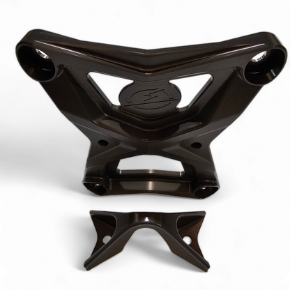 6061 billet aluminum construction detail on Polaris RZR Pro XP gunmetal radius rod plate