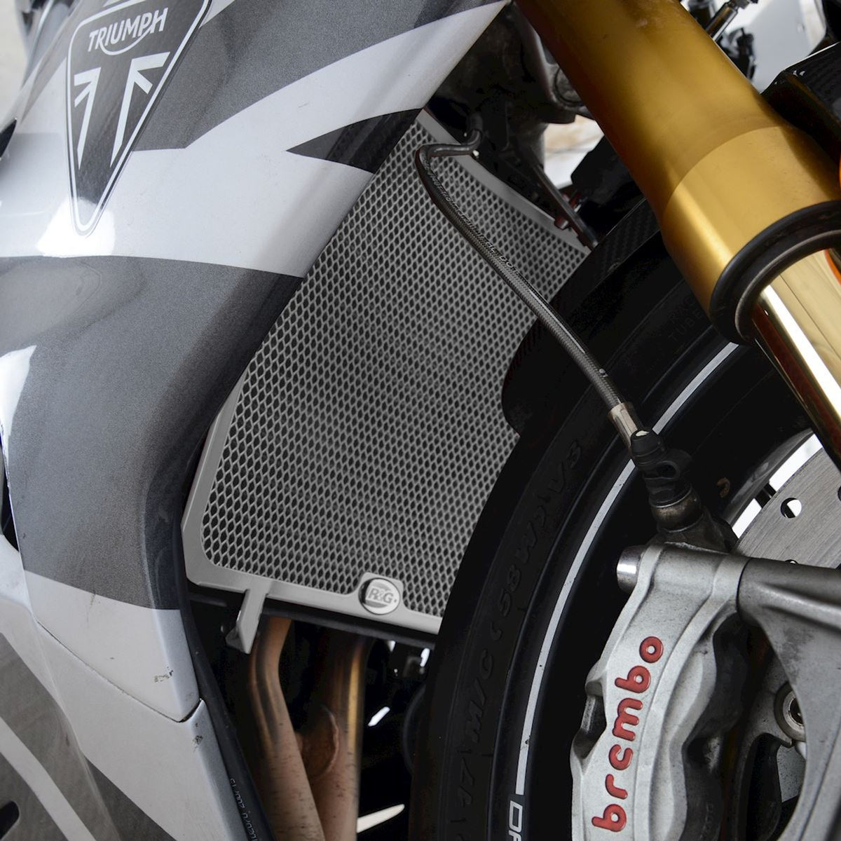 R&G Racing Radiator Guard for the Triumph Daytona 765 '19-'22 / Moto 2 '03-'21