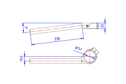 CNC Racing No-rise 51mm Clip-Ons