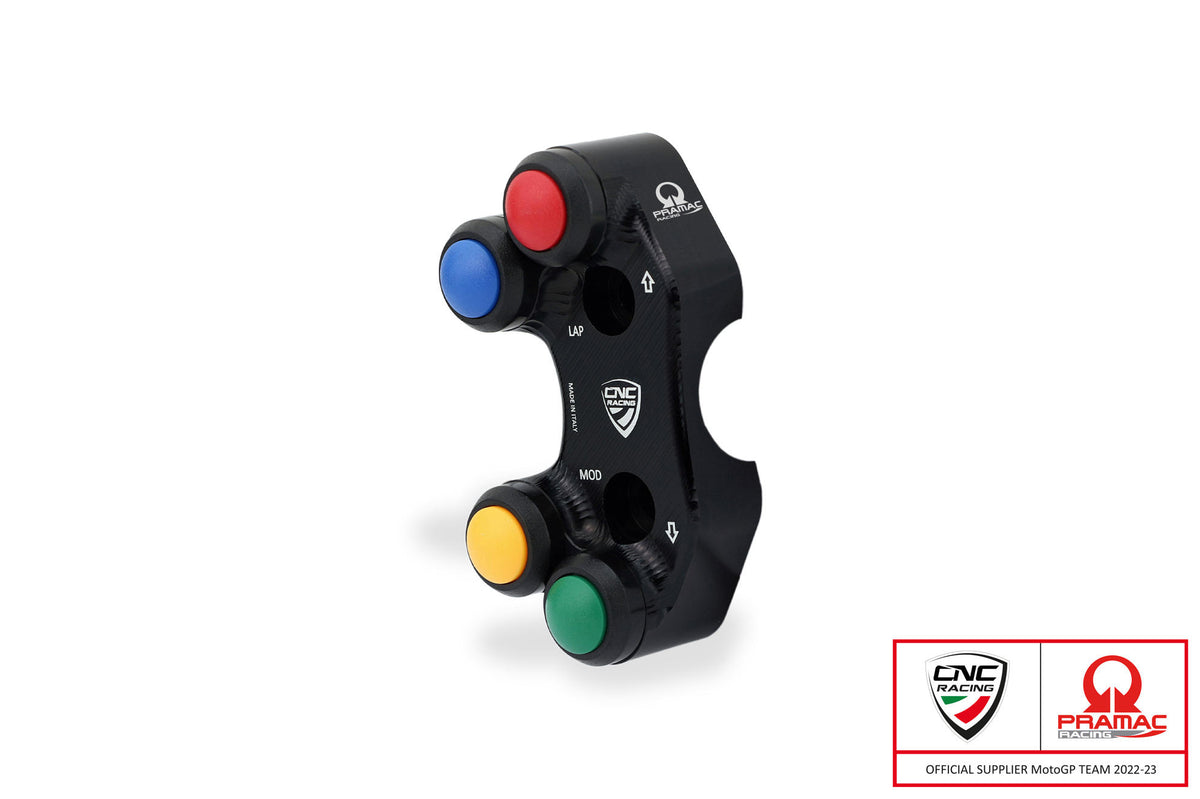 CNC Racing PRAMAC RACING LIMITED EDITION Left Hand Side Billet 4 Button RACE Switch for use with OE & Brembo RCS Brake Clutch Master Cylinders for Ducati Pangiale V2