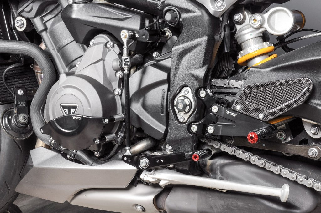 Bonamici Racing Aluminium Rearsets for the Triumph Street Triple 765 S 2017-2020 / Street Triple 765 R/RS 2017-2023