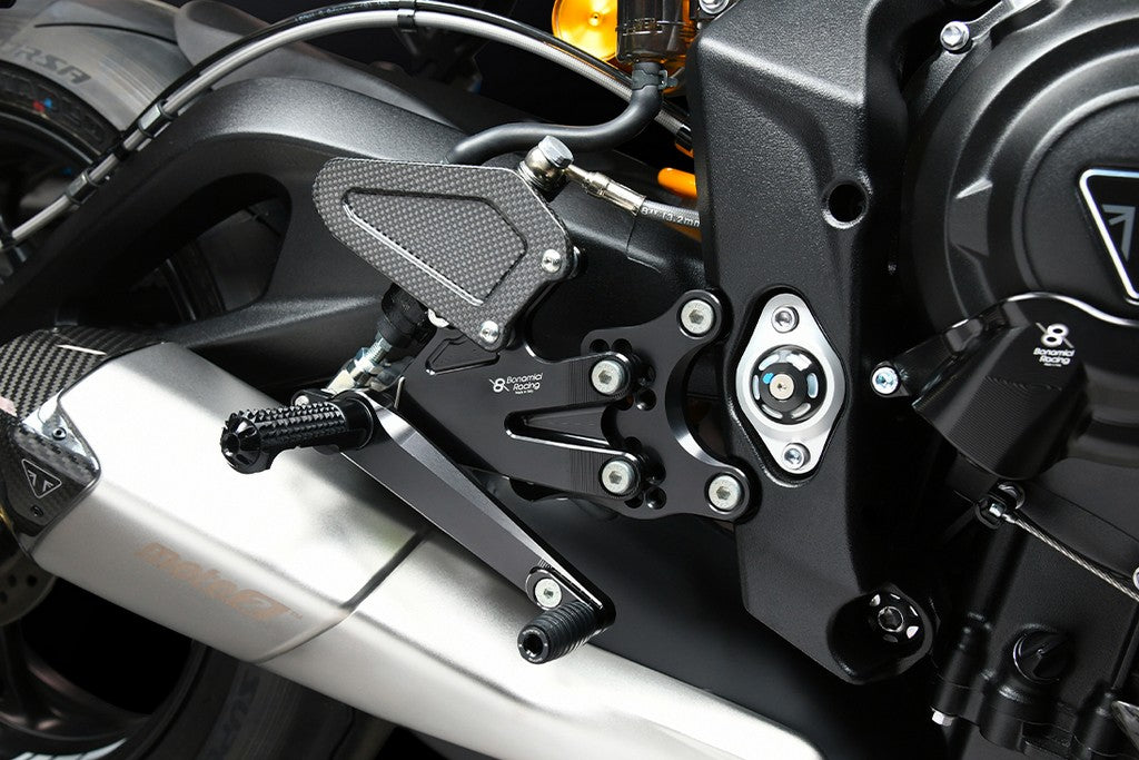 Bonamici Racing Aluminium Rearsets for the Triumph Street Triple 765 R/RS/Moto2 2023-2024
