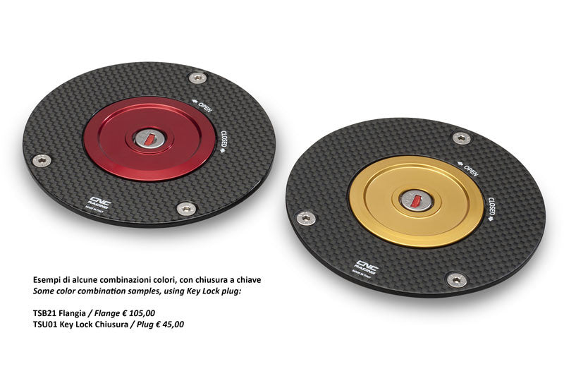 CNC Racing Carbon Fiber Gas Cap Flange for Older Ducati's  MV's and Yamaha Models