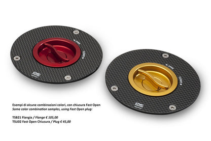 CNC Racing Carbon Fiber Gas Cap Flange for Older Ducati's  MV's and Yamaha Models