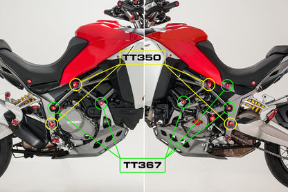 CNC Racing Frame Plug Kit Two (Large Set) for Ducati Multistrada 1260 / 950 / V2 (2018+) and 1200 / 1260 Enduro