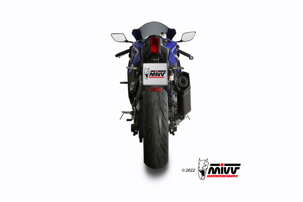 MIVV Full System, SR-1 Black Titanium, Standard Exhaust For Yamaha R7 2022-2023
