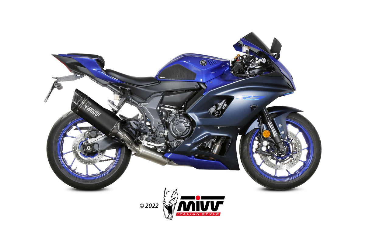 MIVV Full System, SR-1 Black Titanium, Standard Exhaust For Yamaha R7 2022-2023