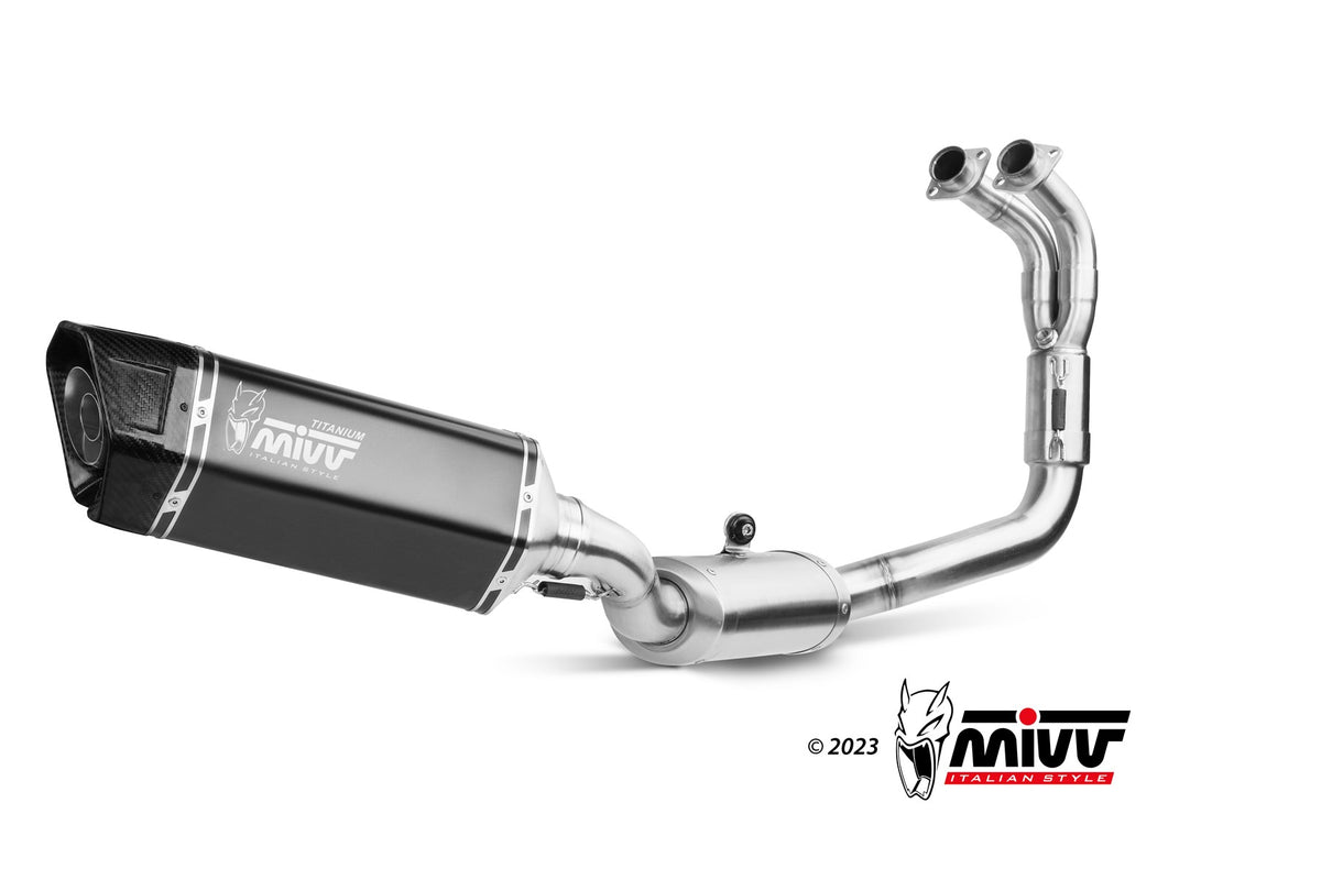 MIVV Full System, SR-1 Black Titanium, Standard Exhaust For Yamaha R7 2022-2023