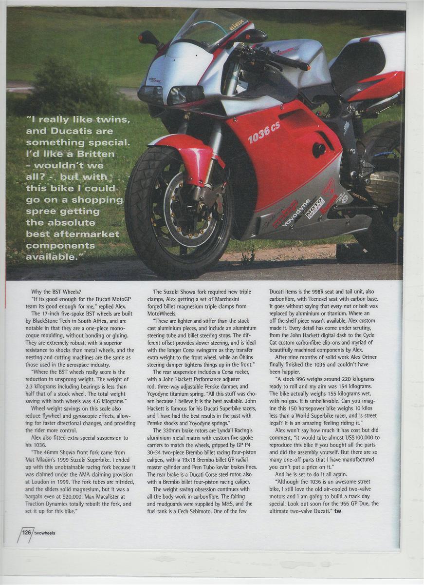 1999 Ducati 1036CS the Ultimate Desmoquattro SBK