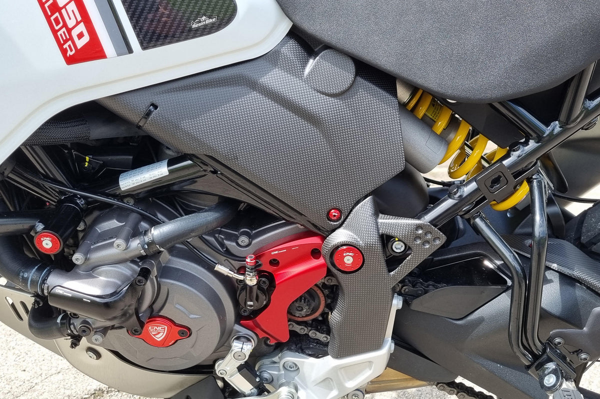 CNC Racing Carbon Fiber Upper Frame Side Covers for the Ducati DesertX