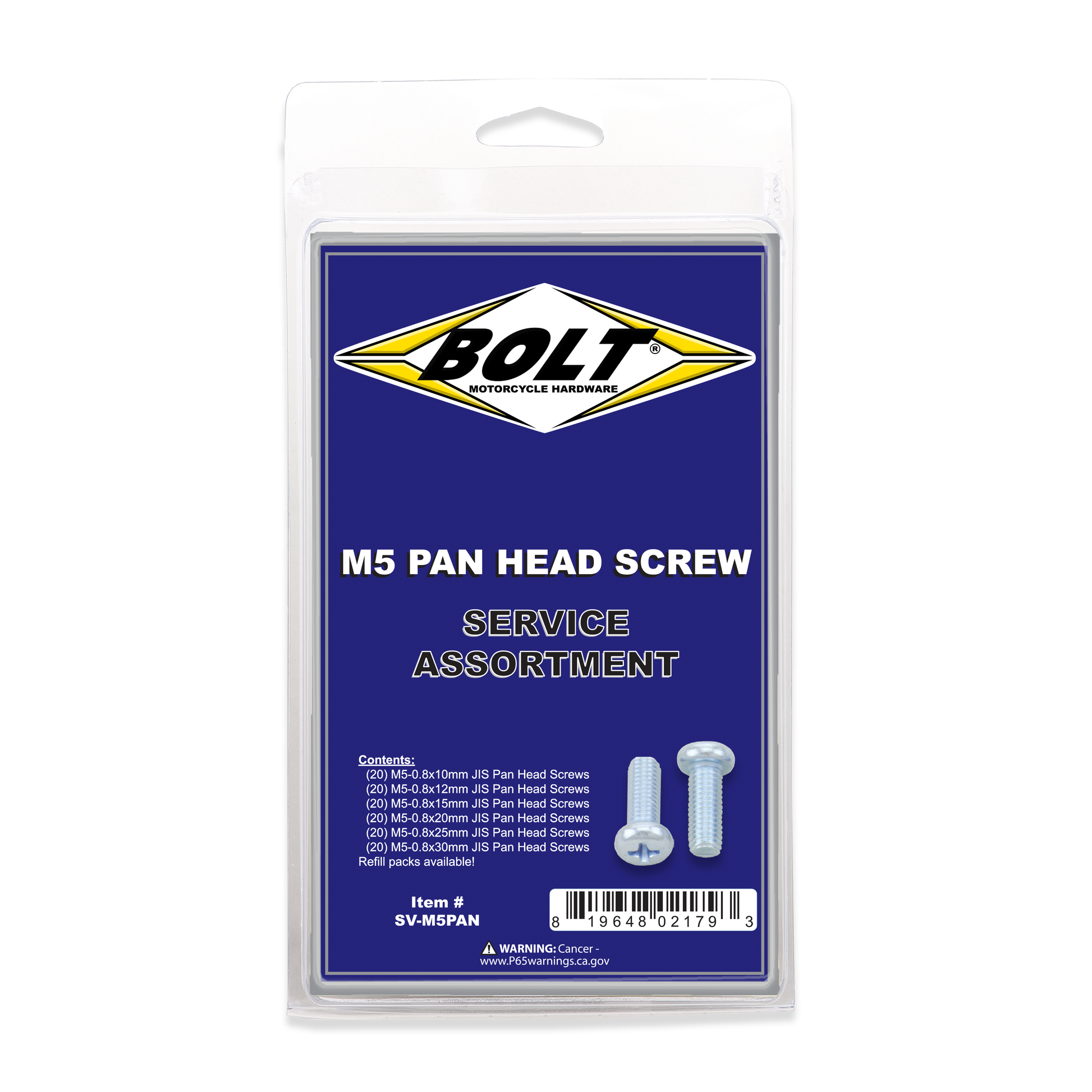 M5 Pan Head Phillips Assortment 120 Piece Kit