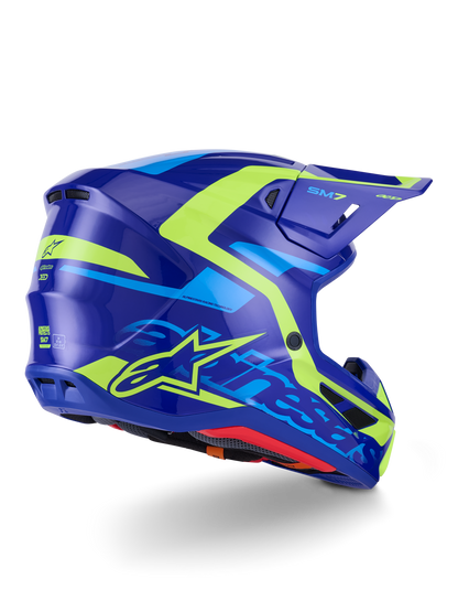 Sm7 Deed Helmet Blue/Ylw Fluo Glossy Lg