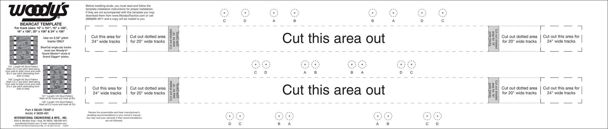Stud Template Bearcat 2.52" Pitch Tracks