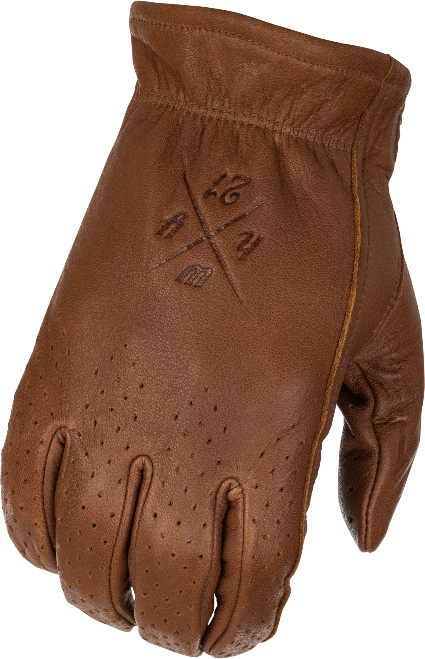 Louie Perforated Gloves Brown Xs