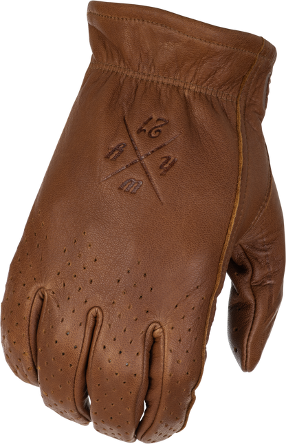 Louie Perforated Gloves Brown Sm