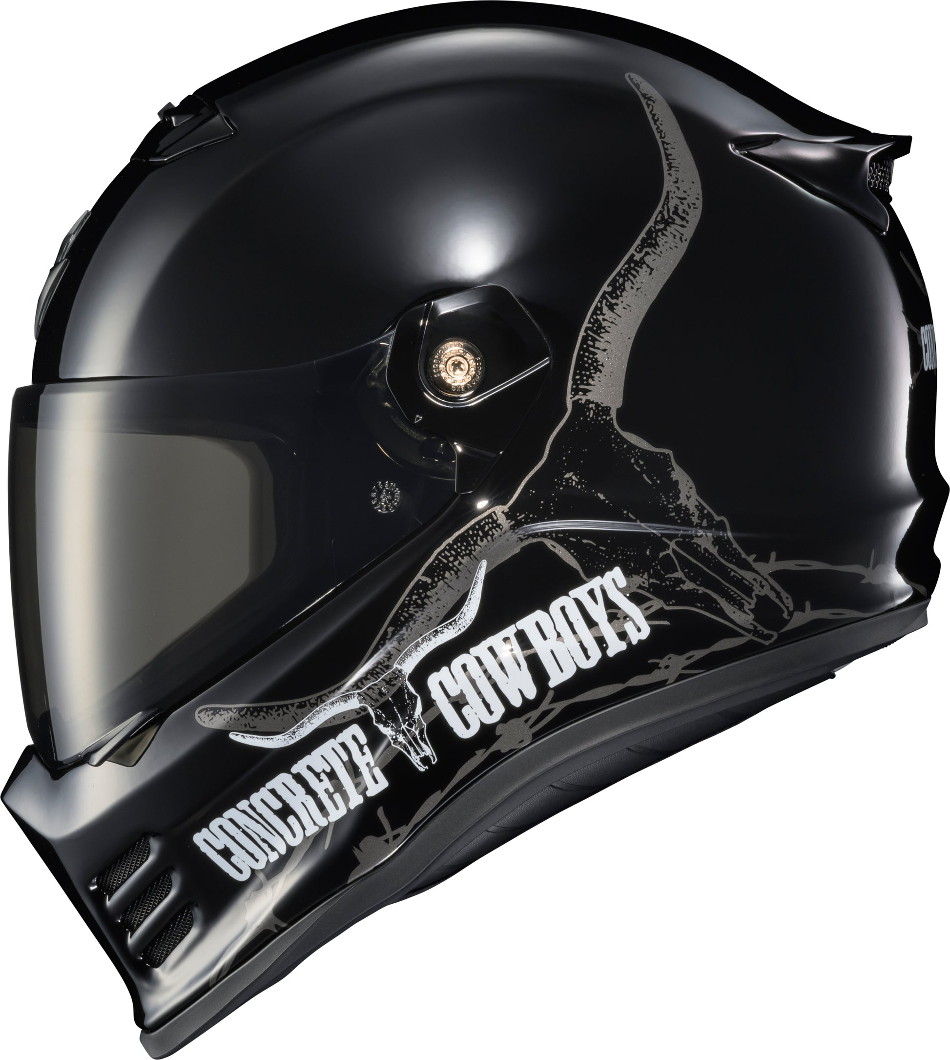 Covert Fx Full Face Helmet Concrete Cowboys Gloss Blk Lg
