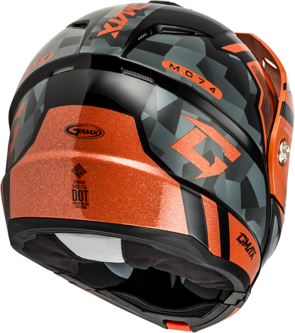 Md 74 Striker Modular Helmet W Smk Shield Blk/Gry/Or Mtlc Sm
