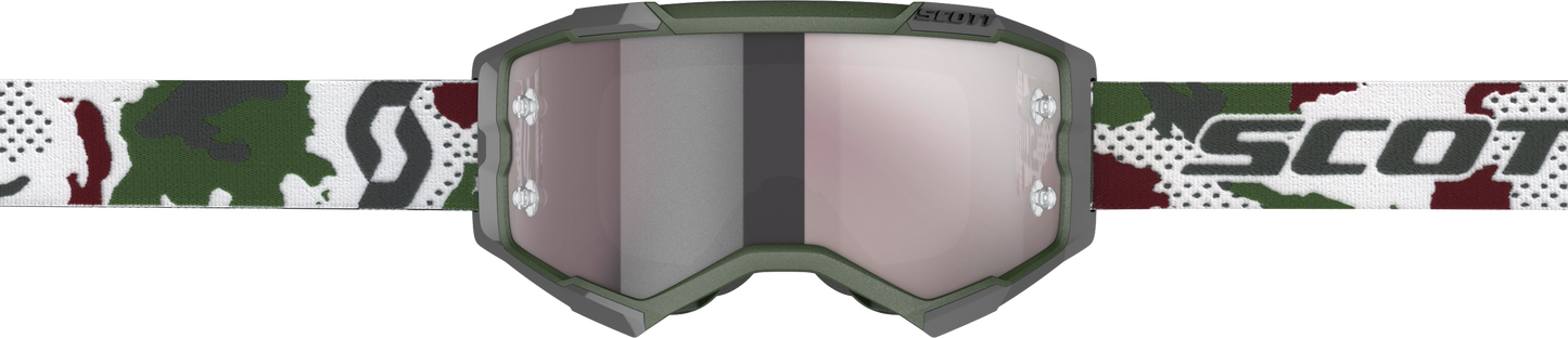 Fury Goggle Dark Green/White Camo W/Silver Chrome Works