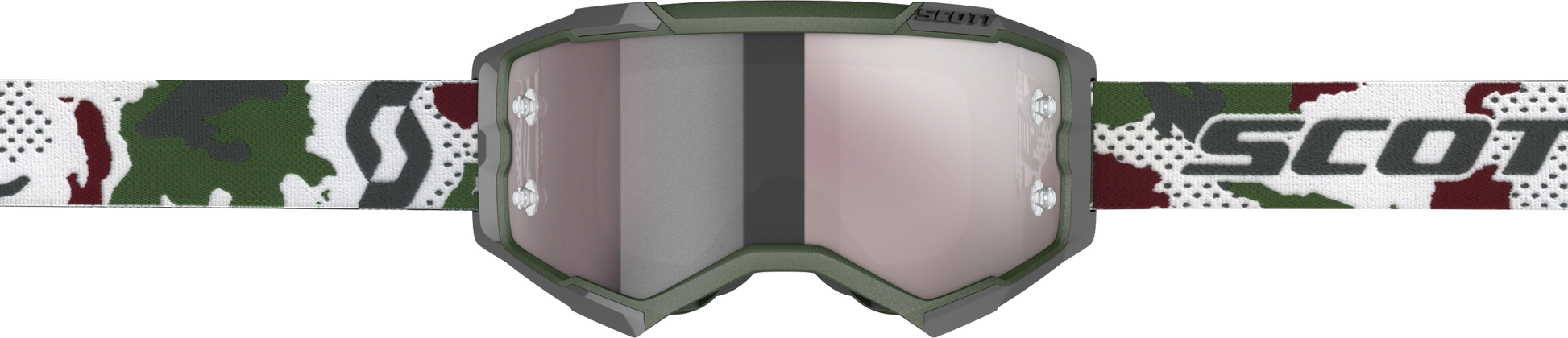 Fury Goggle Dark Green/White Camo W/Silver Chrome Works