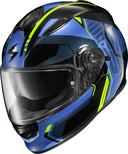 Ryzer Full Face Helmet Switch Blue/Hi Viz Lg