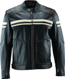 Kuryakyn Leather By River Road Hoodlum Vintage Leather Jacket Black - 2XL
