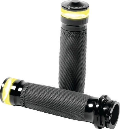 Performance Machine Contour Led Handle Grip Set - Black Ano