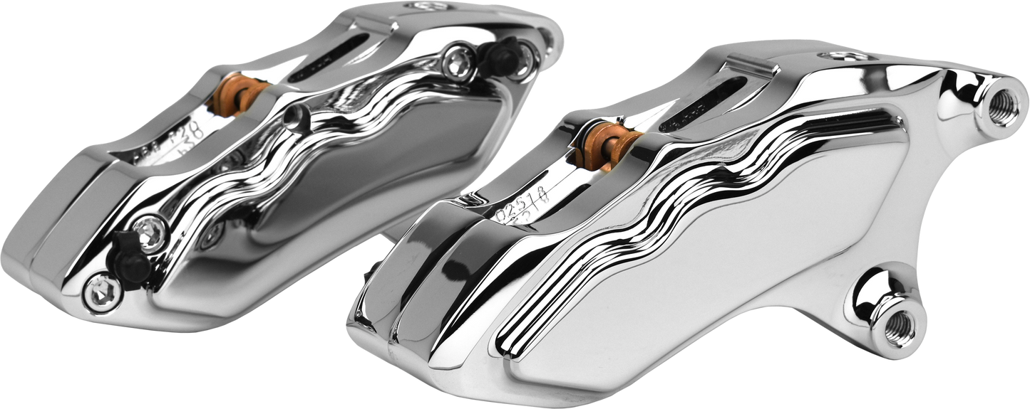 6 Pist Front Dual Caliper Kit Chrome W/ 11.8" Rotor