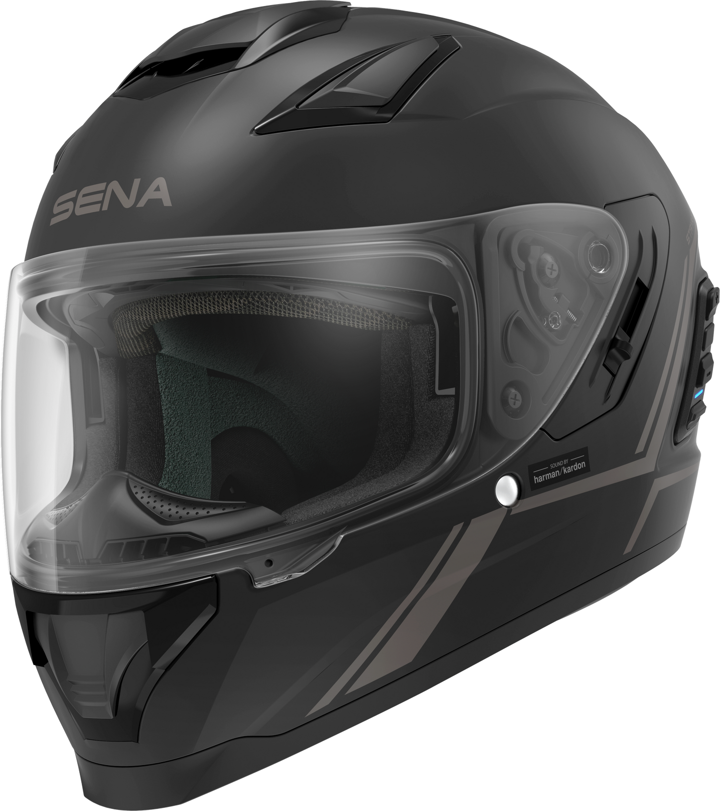 Stryker Full Face Helmet With Mesh Intercom Matte Black Md