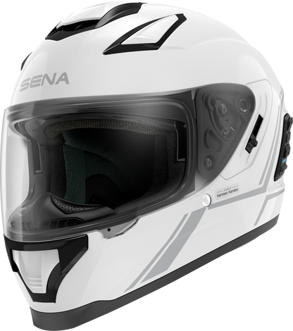 Stryker Full Face Helmet With Mesh Intercom Gloss White Xl