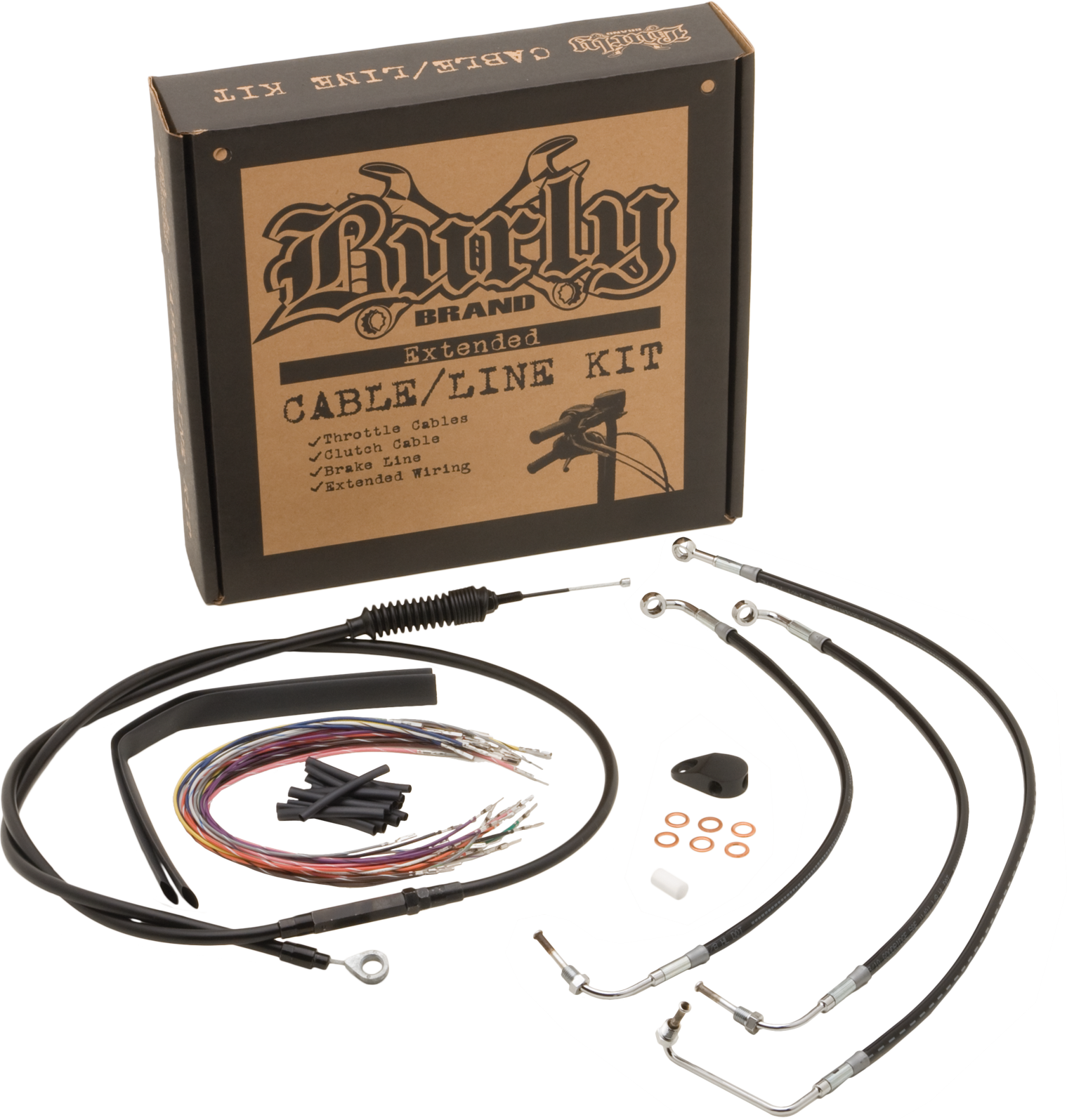 Burly Cntrl Kit 12" Ape Black