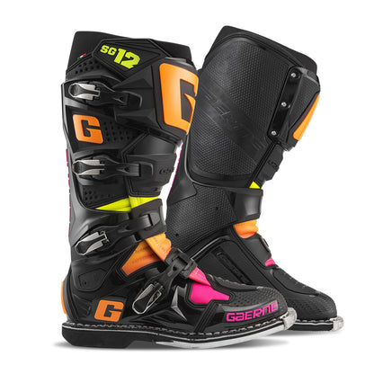 Sg12 Le Boots Black/Orange/Pink Sz 10